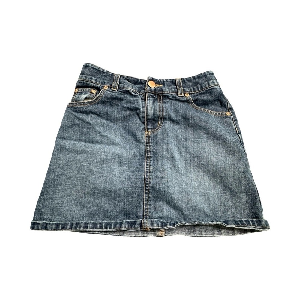 Old Navy Denim Skirt Girls Size‎ 8 Blue Mini A-Line 5-Pocket Casual Cotton 4567